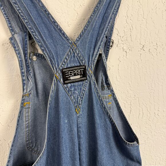 Vintage Y2K Esprit Denim Zip Front Overalls Women’s Small Blue Jeans - Picture 5 of 8